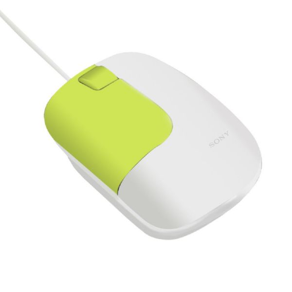Raton Optico con cable SONY SMU-C3 Color Blanco-Verde