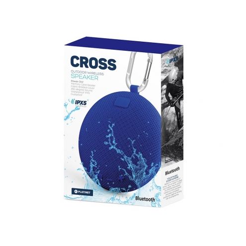 Altavoz Bluetooth Platinet Cross Azul Waterproof IPX5 MicroSD