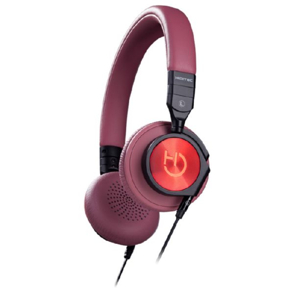 Cascos con Cable HIDITEC Aviator color Rojo con Micro