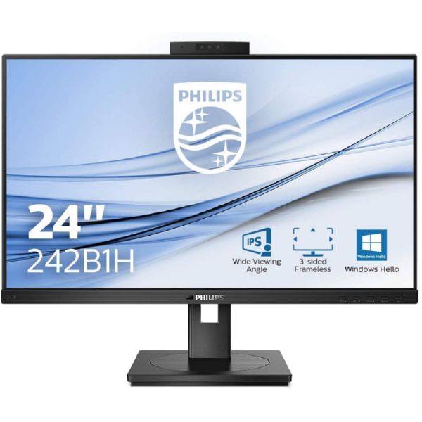 MONITOR 24" PHILIPS B-LINE 242B1H FULL HD CON WEBCAM 75HZ HDMI/DP/VGA/DVI/USB ALTAVOCES 2X2W